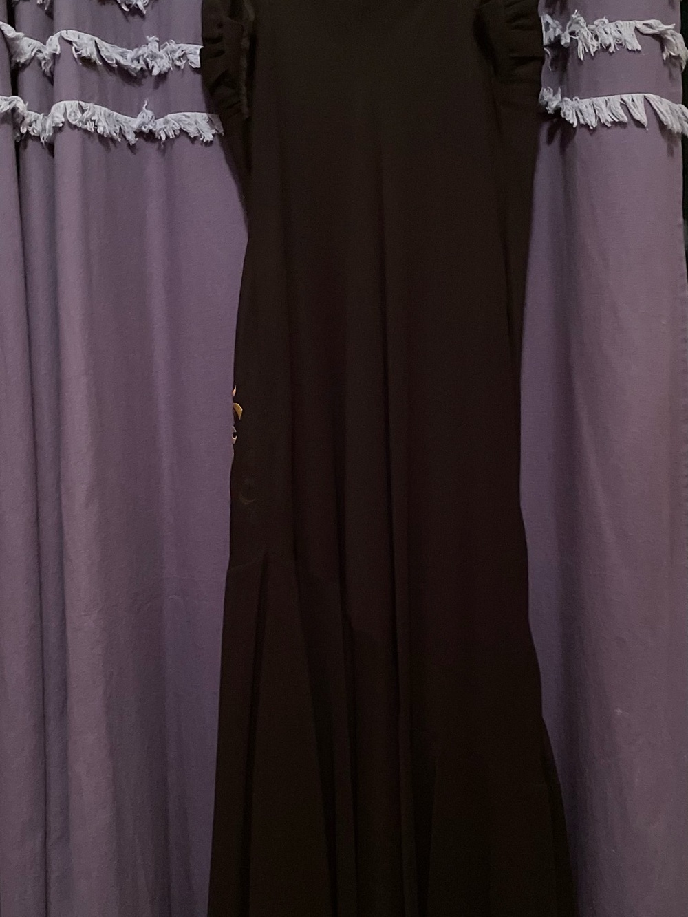 dressbarn Black Maxi Dress with Pink and Gold Floral Embroidery - Picture 3 of 7